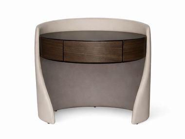 Comodino ovale in pelle con cassetti HUG Able