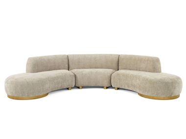 Divano componibile curvo in tessuto a 5 posti LINH Able