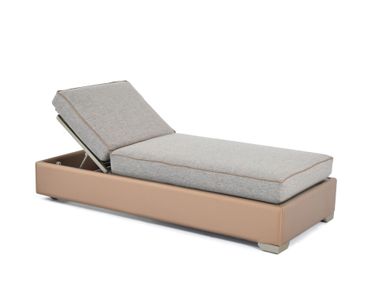 Lettino da giardino reclinabile in pelle RIVIERA Able