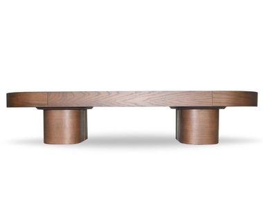 Mesa de centro oval baixa de MDF SYDNEY Able