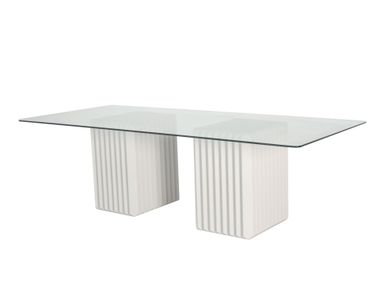 Tavolo da pranzo in MDF con top in vetro WARREN Able