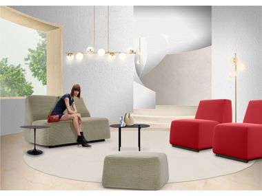 NUDA Square fabric pouf By Adrenalina | design Simone Micheli