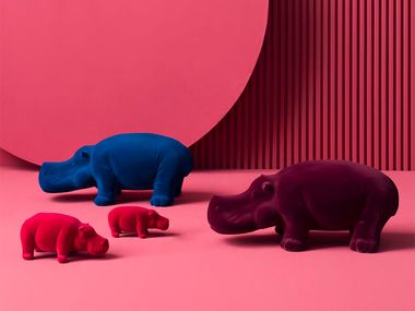 Ceramic decorative object HIPPO VELVET Adriani e Rossi edizioni