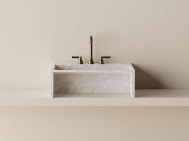 Wall-mounted marble washbasin FACE À FACE Agape