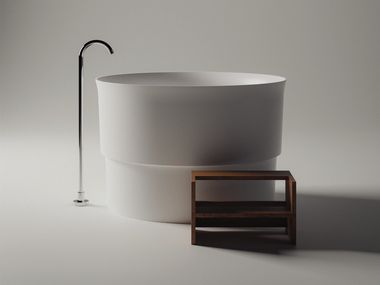 Round freestanding Cristalplant® bathtub IMMERSION Agape