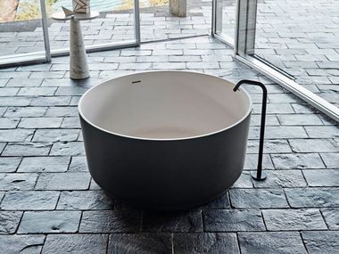 Round freestanding Solid Surface bathtub IN-OUT Agape