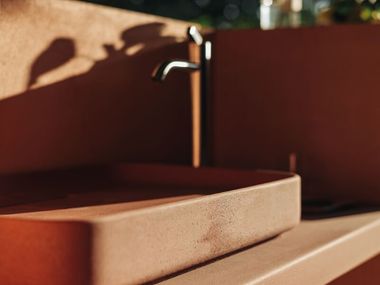 Countertop rectangular cement washbasin PETRA Agape