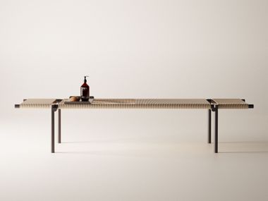 Bench in aluminium and cotton rope RENDEZ-VOUS Agape