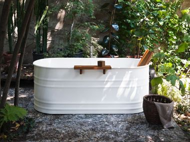 Oval stainless steel bathtub VIEQUES OUTDOOR Agape