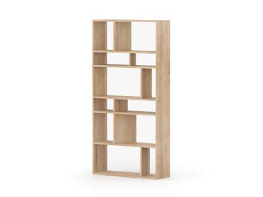 Open freestanding solid wood bookcase ARRAY SHELF - NARROW Air Division