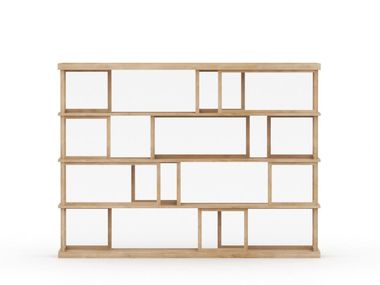 Freestanding open solid wood bookcase HDB SHELF - WIDE Air Division