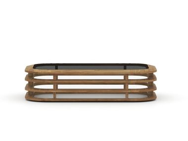 Low solid wood coffee table LINER Air Division