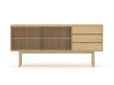 Solid wood sideboard with drawers TELEGRAMME Air Division