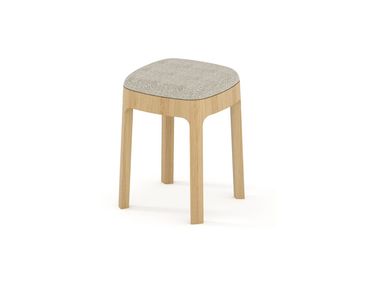 Sgabello basso in legno massello con seduta imbottita THUMB Air Division