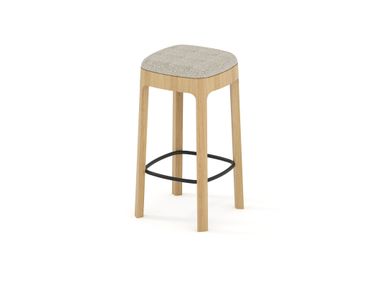 Sgabello in legno massello con seduta imbottita THUMB Air Division