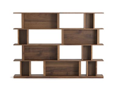 Freestanding open solid wood bookcase UNIT Air Division