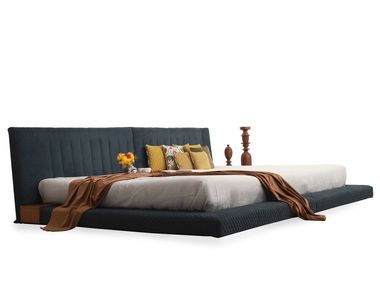 Fabric double bed with upholstered headboard DUUBID Alankaram