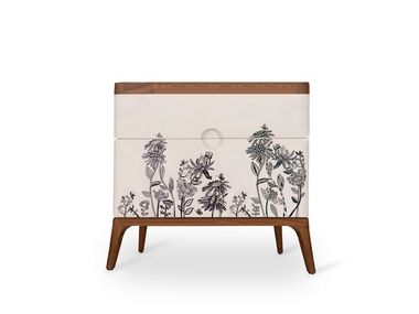Comodino in teak con cassetti FINURA Alankaram