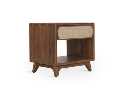 Comodino rettangolare in teak con cassetto MALY Alankaram
