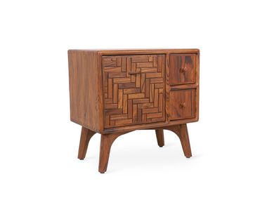 Comodino in teak con cassetti MOSAIQUE Alankaram