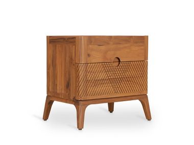 Comodino in teak con cassetti MRIZ Alankaram