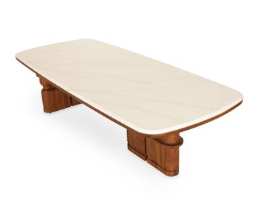 Rectangular teak and quartz table NYORA Alankaram