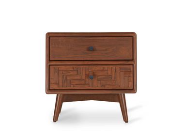 Comodino in teak con cassetti PUSTAK DARAJ Alankaram