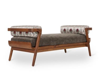 Upholstered teak day bed YASSI Alankaram