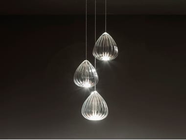 Lampada a sospensione a LED in vetro soffiato LUMIERA 3 LILIUM Album