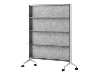 Sound absorbing aluminium office screen with casters ALINE WORK_J12