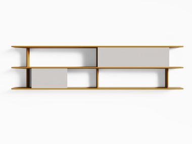 Pensile orizzontale a giorno con due ripiani HUB DOUBLE WALL UNIT 240 Alias