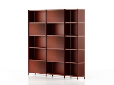 Libreria in alluminio con ante scorrevoli SEC_lib022 Alias