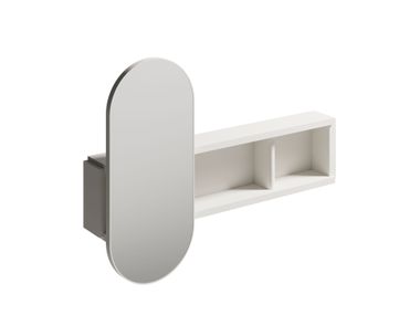Horizontal wall cabinet with oval mirror LARI Alice Ceramica