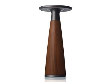 Rechargeable LED wooden table lamp VOSCO WALNUT M Ambientec