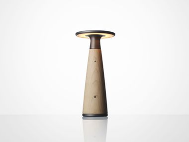 Rechargeable LED wooden table lamp VOSCO MAPLE M Ambientec