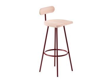 Sgabello alto in legno massello CAMARADE Antifer