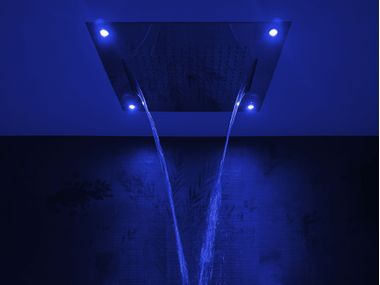 Ceiling mounted square stainless steel overhead shower with chromotherapy HI SPA Aquademy