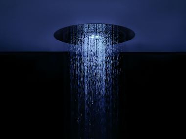 Einbau- Kopfbrause aus Edelstahl mit Chromotherapie mit LED-Licht RESPIRO L3 Aquademy