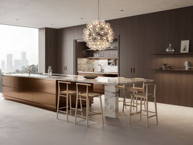Kitchen with island CONVIVIUM WITH LAPIS Arclinea