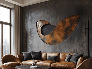 Wanddekorationsobjekt aus Corten™ SHADOW Ariete Art