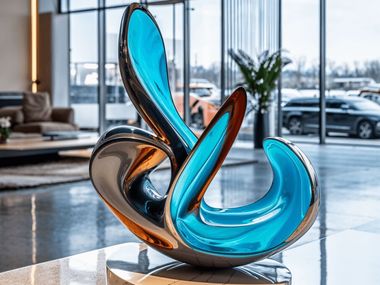 Scultura in acciaio colorato WAVES OF HARMONY Ariete Art