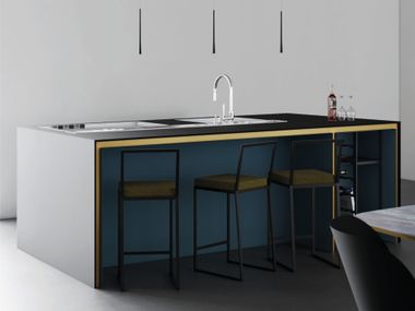 Steel kitchen with island ISOLA Arkine