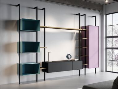 Modulare Wohnwand aus Blech SPAZIO & EQUILIBRIO Arkine