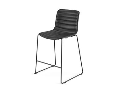 Sled base leather stool CATIFA (RE) 46 Arper