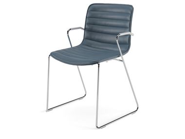 Chaise luge en cuir avec accoudoirs CATIFA (RE) 46 Arper