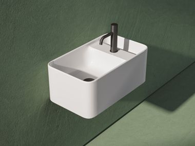 Artceram, BROOKLYN Lavamani sospeso rettangolare in ceramica