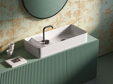 Artceram, BROOKLYN Lavabo rettangolare da appoggio in ceramica
