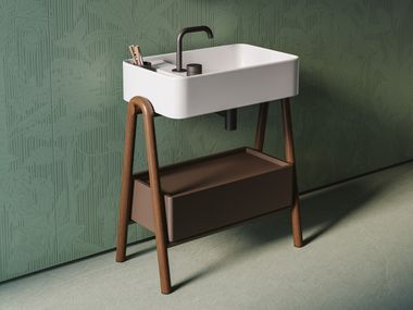 Artceram, BROOKLYN Lavabo rettangolare a consolle in ceramica