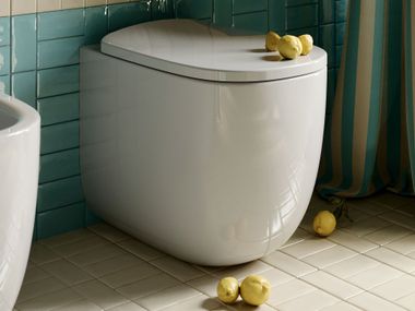 Artceram, SETA Wc filo parete in ceramica a pavimento