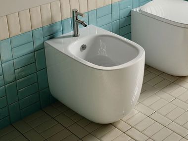 Artceram, SETA Bidet filo parete in ceramica a pavimento